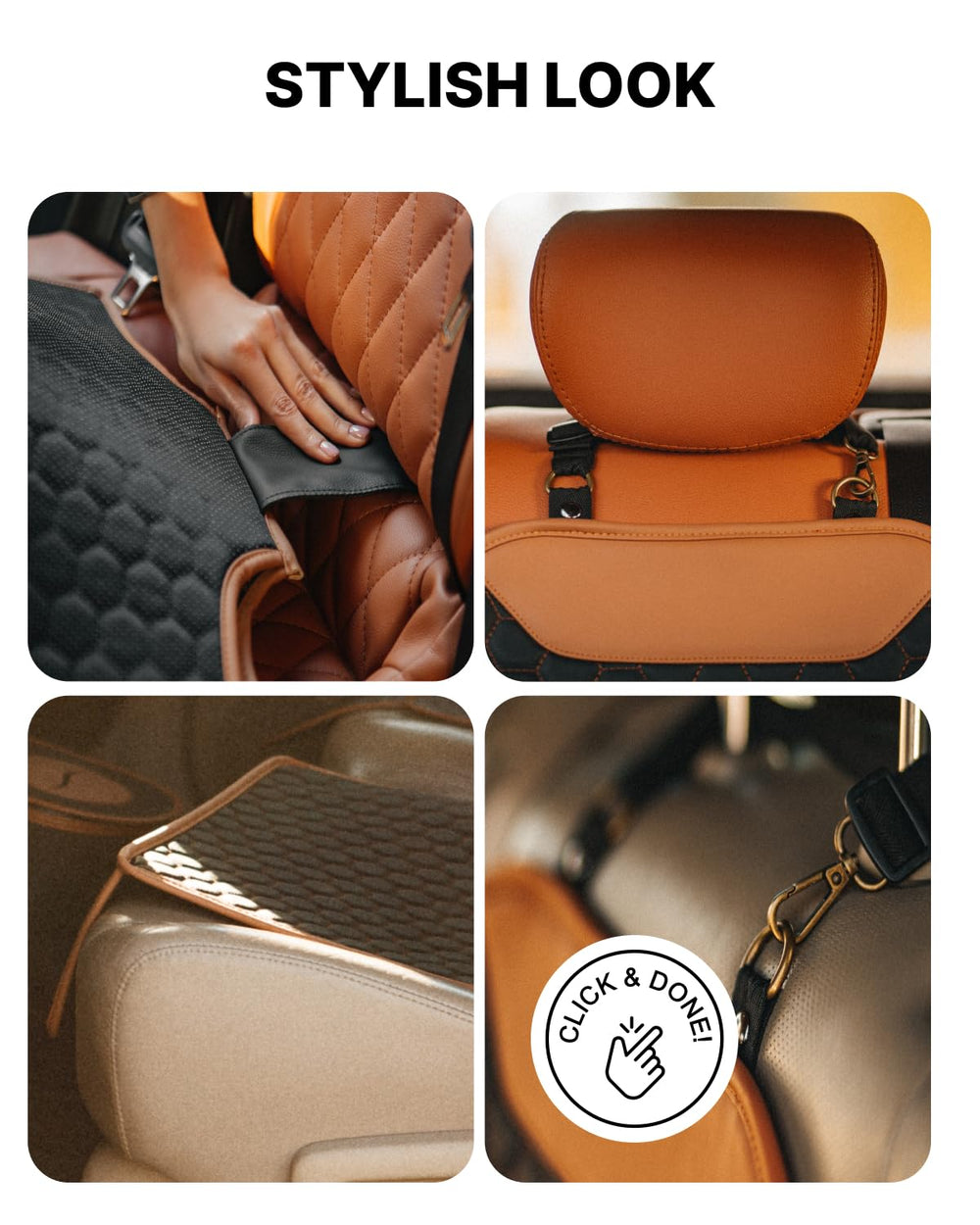 Owleys premium leather seat protector infant-seat-compatibility fits back and front boosters