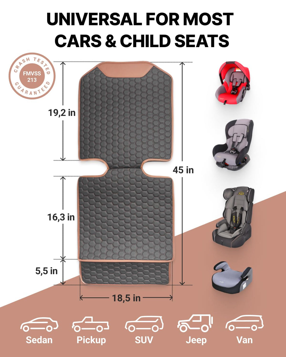 Owleys premium leather seat protector waterproof-layer prevents spills from reaching upholstery