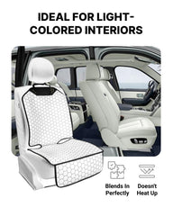 Owleys seat protector anti-slip base keeps cover secure during trips.
