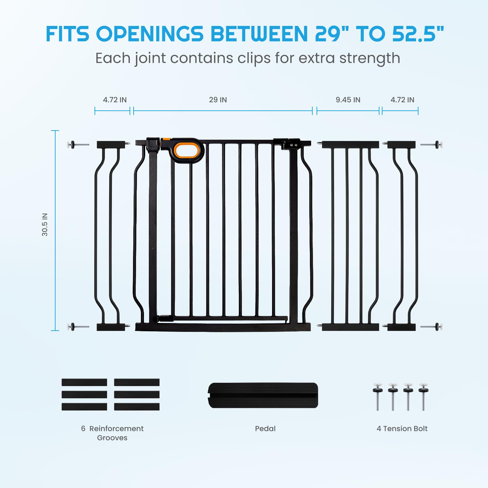 Owlie baby gate height 30.5 inches creates a tall barrier for growing toddlers