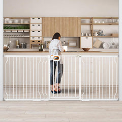 Owlie baby gate wide extensions demonstrate a versatile barrier for stairs and doorways.