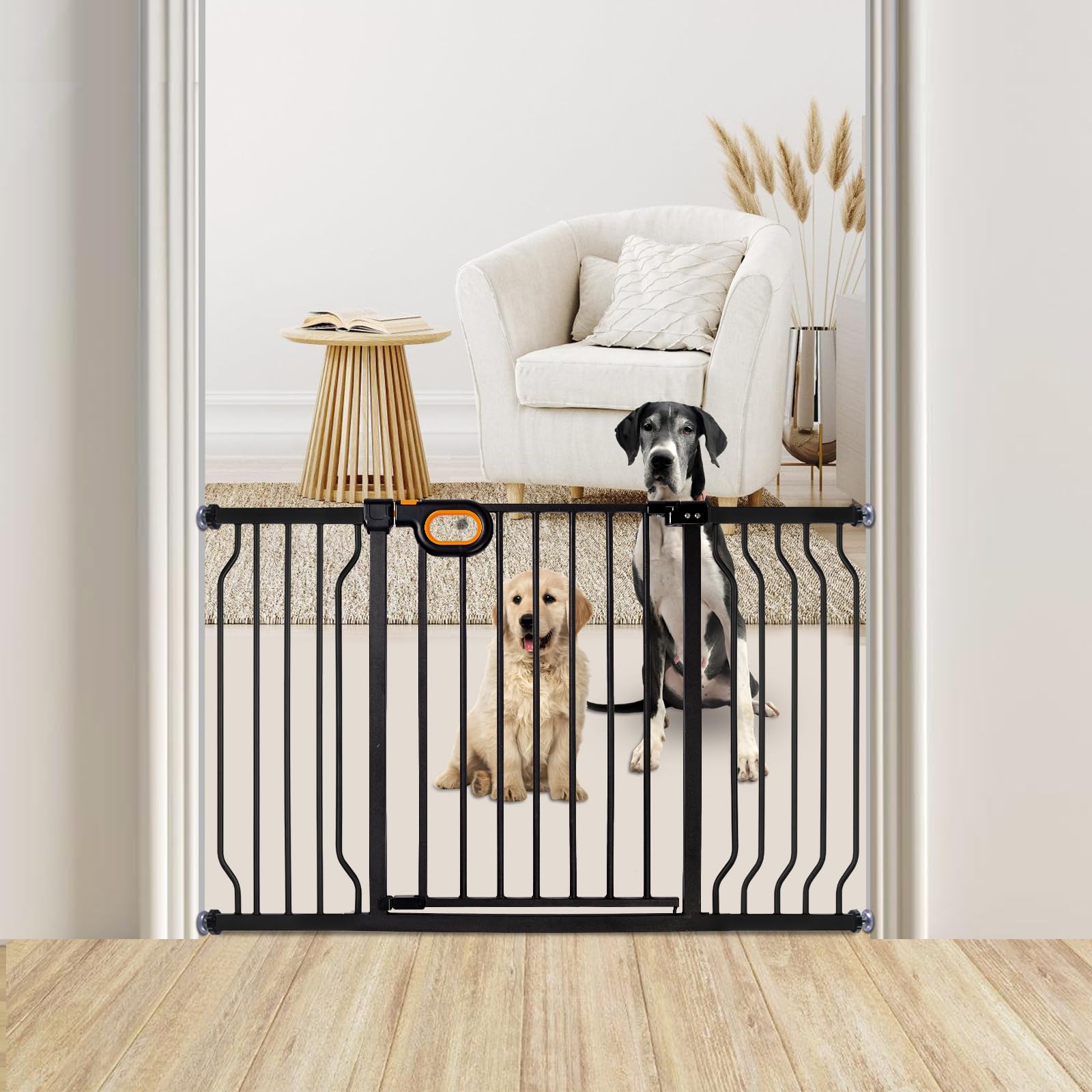 Owlie baby gate width extended illustrates a flexible fit for wider doorways and stair entrances