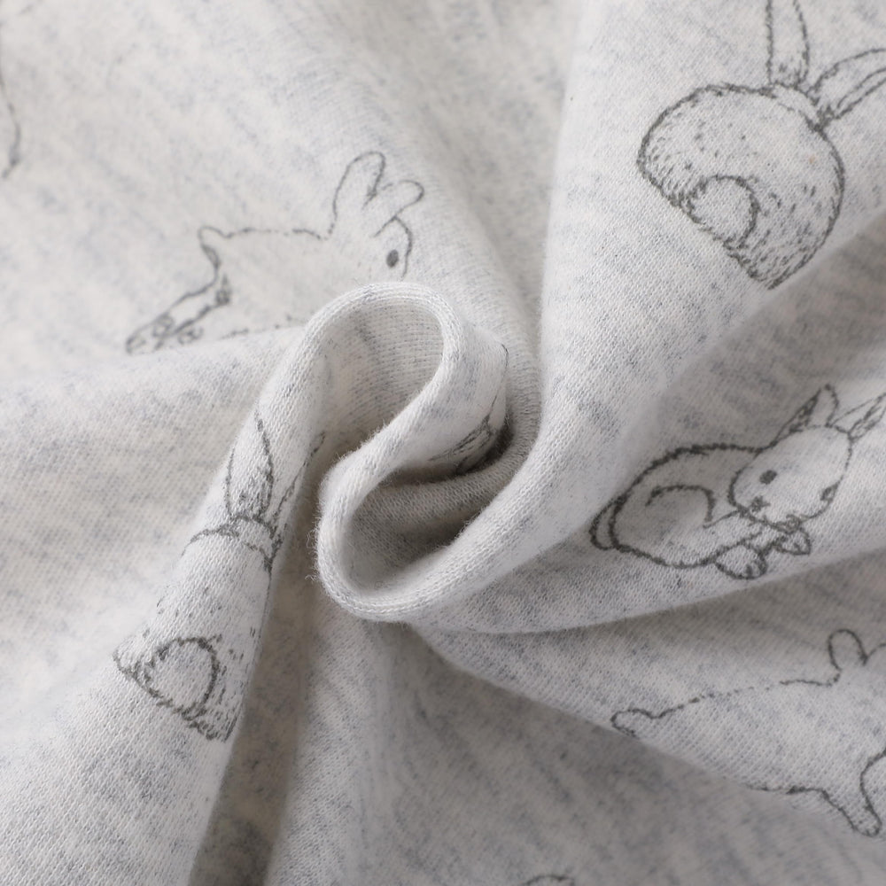 Gray Rabbit pattern image of Owlivia sleeping bag for toddlers