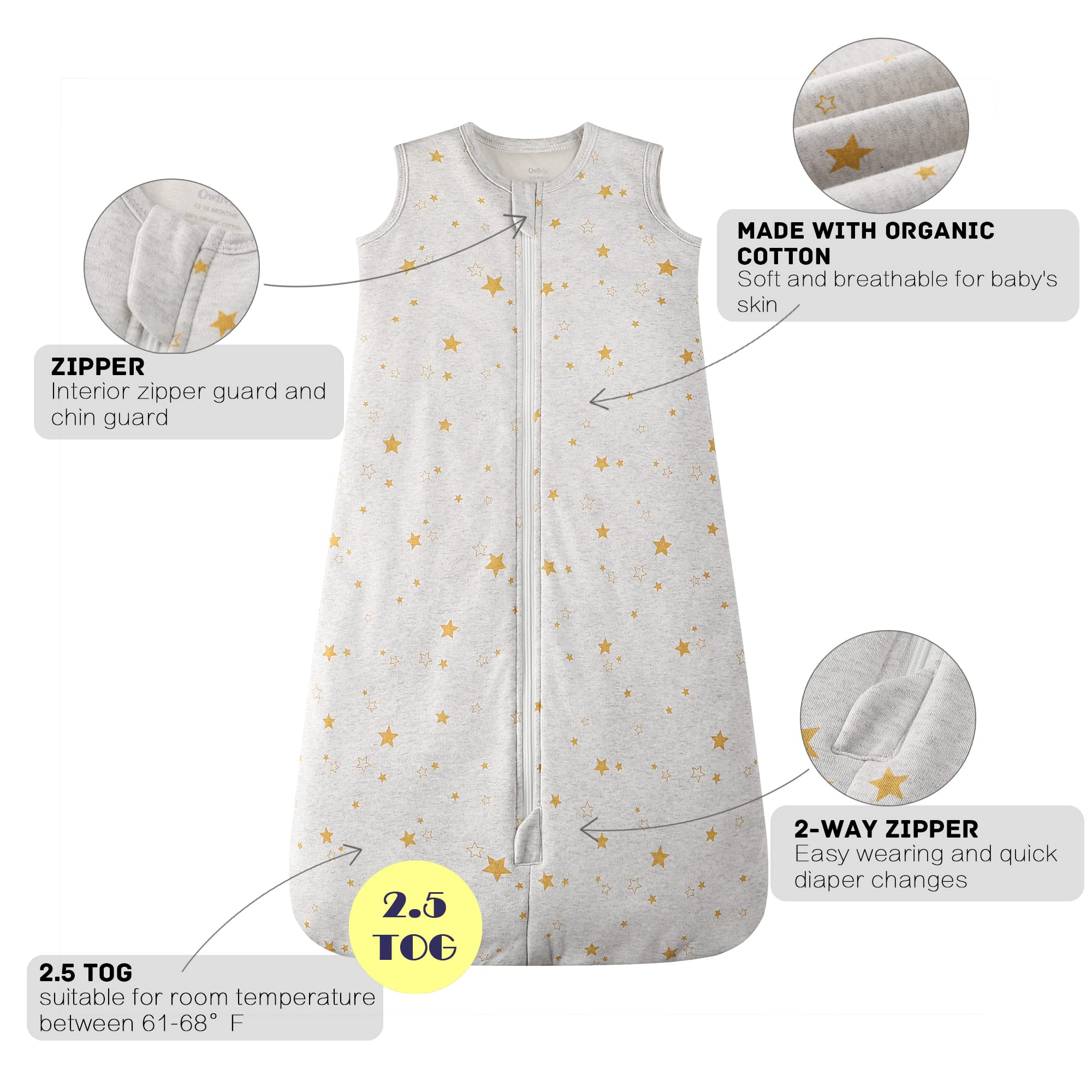 Owlivia 12-18 months fit sleep sack provides room to grow