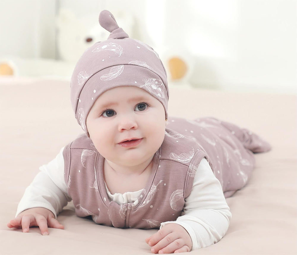 Owlivia baby organic cotton sleep sack with two-way zipper for easy diaper changes