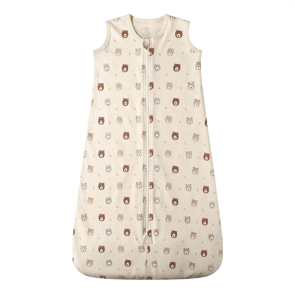 Owlivia baby organic cotton 0.5 TOG wearable blanket close-up showing cozy weave and warmth benefits.
