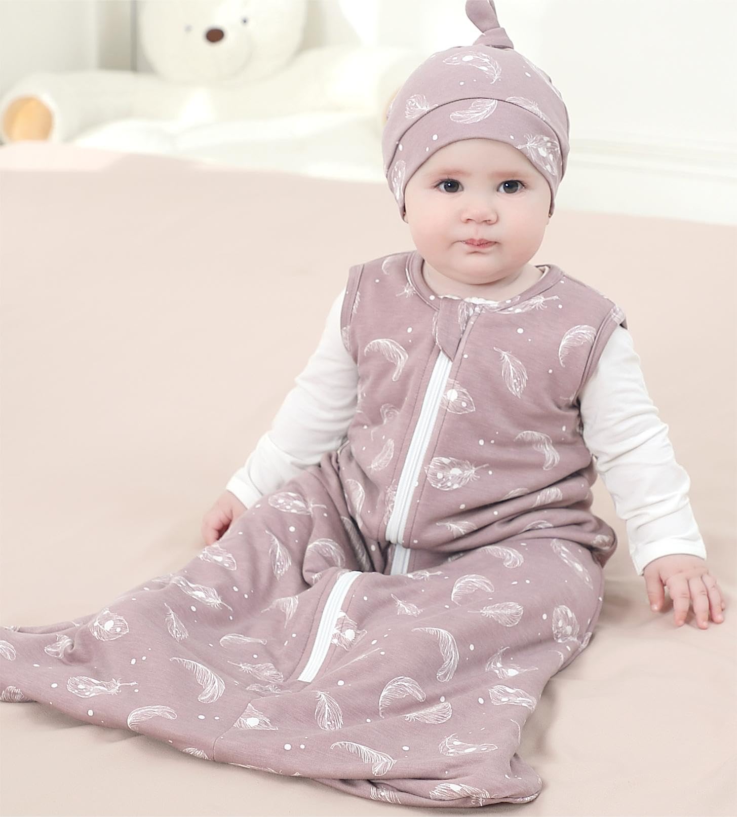 Owlivia baby organic cotton 0.5 TOG sleep sack sleeveless design reduces overheating during sleep