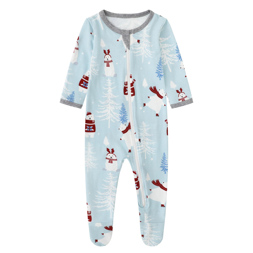 Owlivia baby pajamas with polar bear design for cozy naps and festive outfits