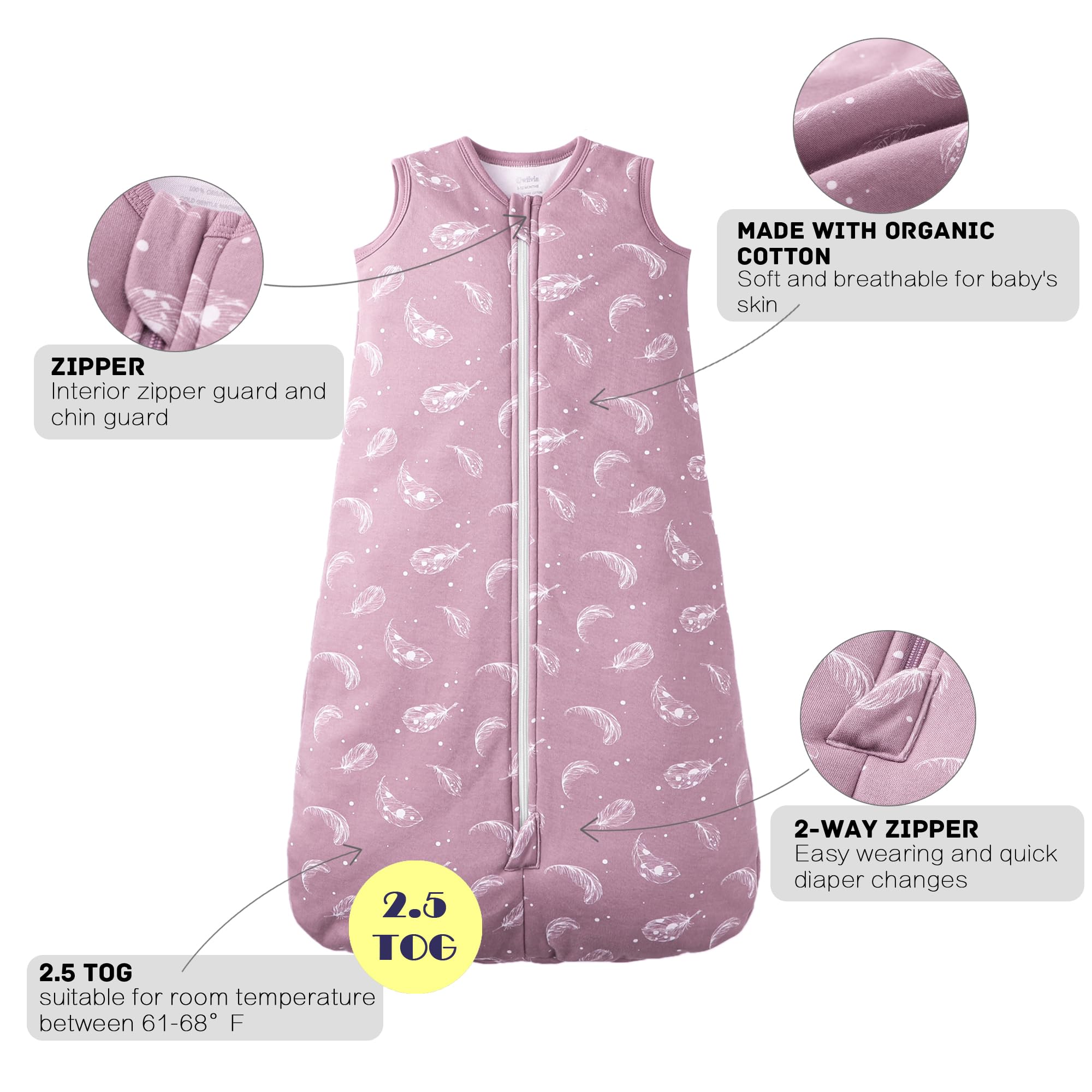 Owlivia sleep sack 12-18 months fits growing toddlers securely