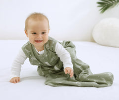 Owlivia sleep sack with 2-way YKK zipper enables easy diaper changes.