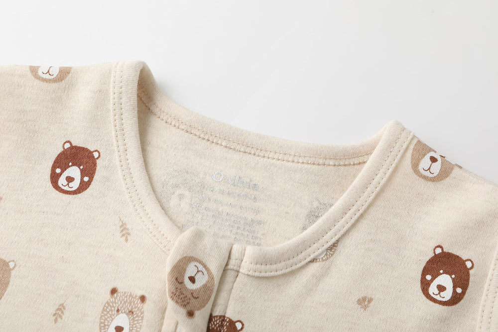 Owlivia sleep sack with 2-way zipper enables easy dressing and diaper changes.