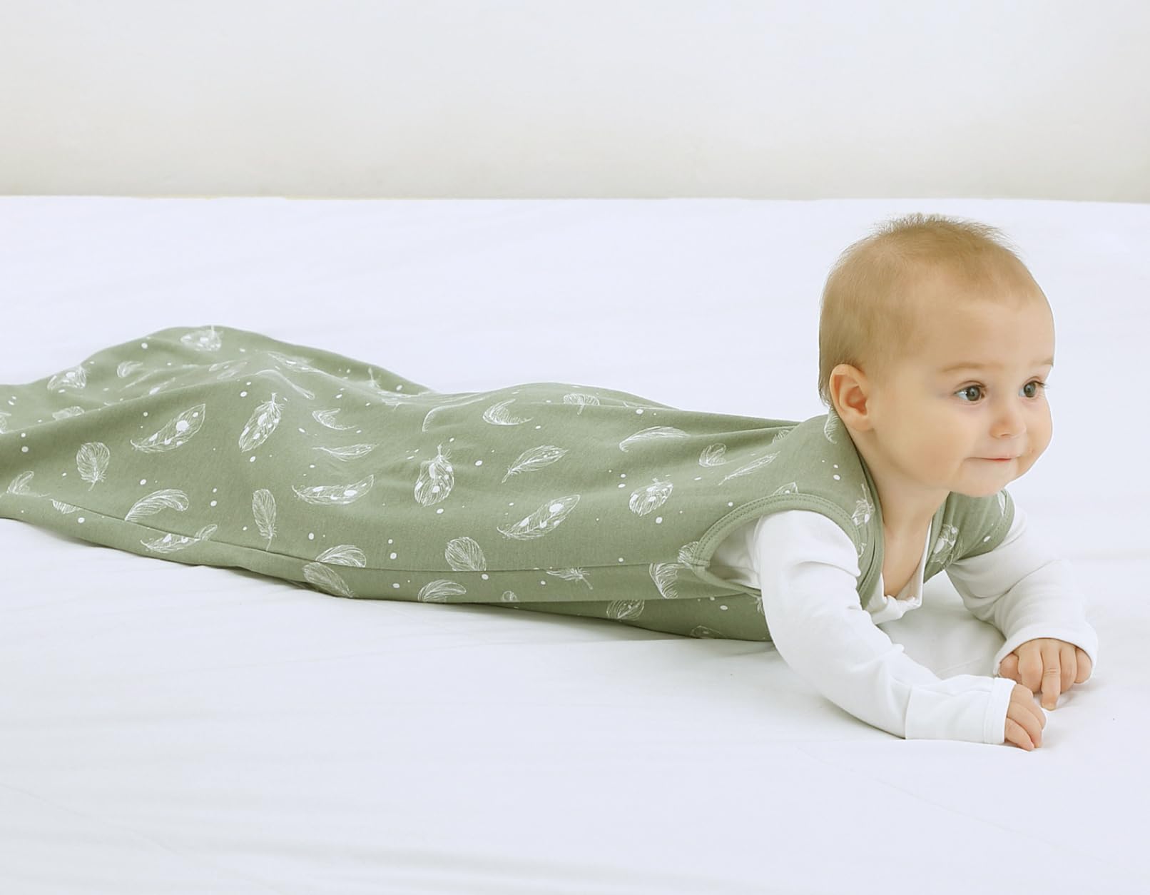 Owlivia sleep sack's inner zipper guard protects sensitive skin.