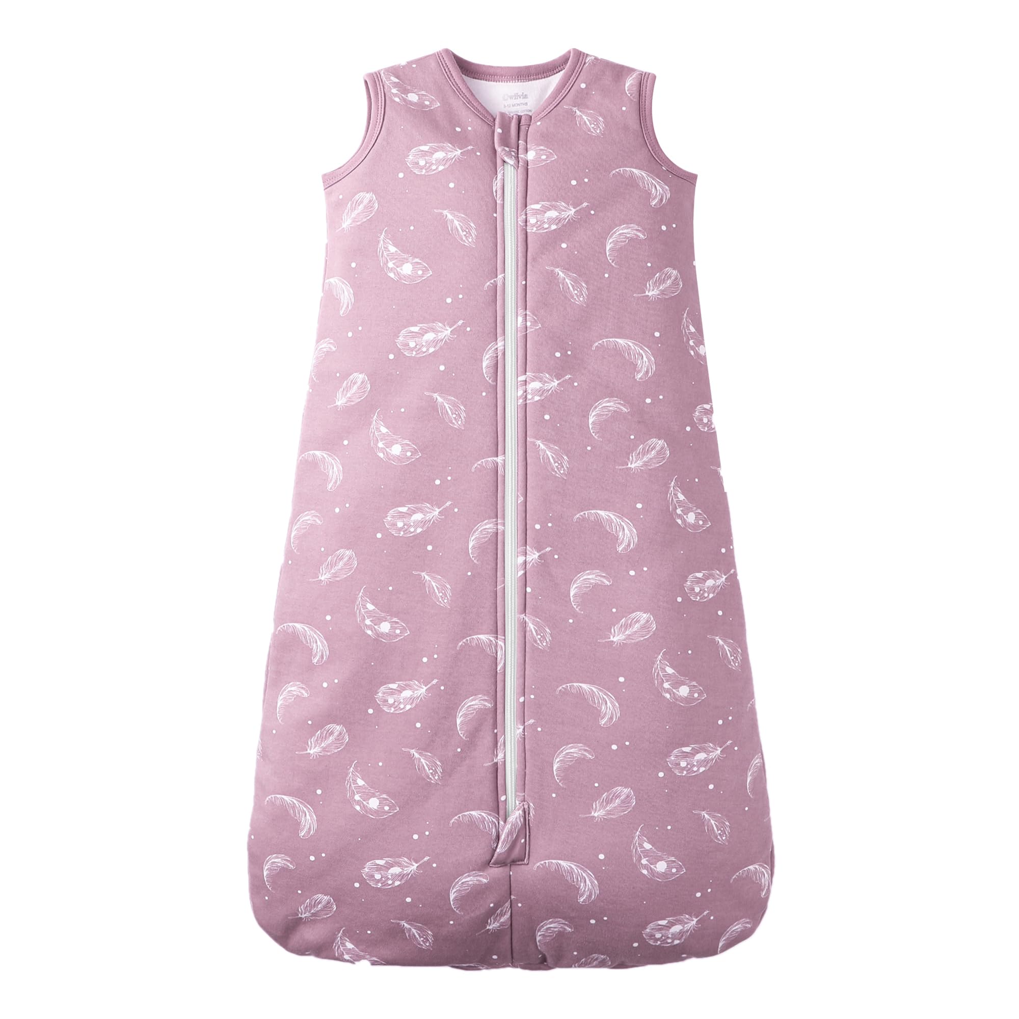 Owlivia baby sleep sack organic cotton close-up showing soft, breathable fabric ideal for gentle skin.