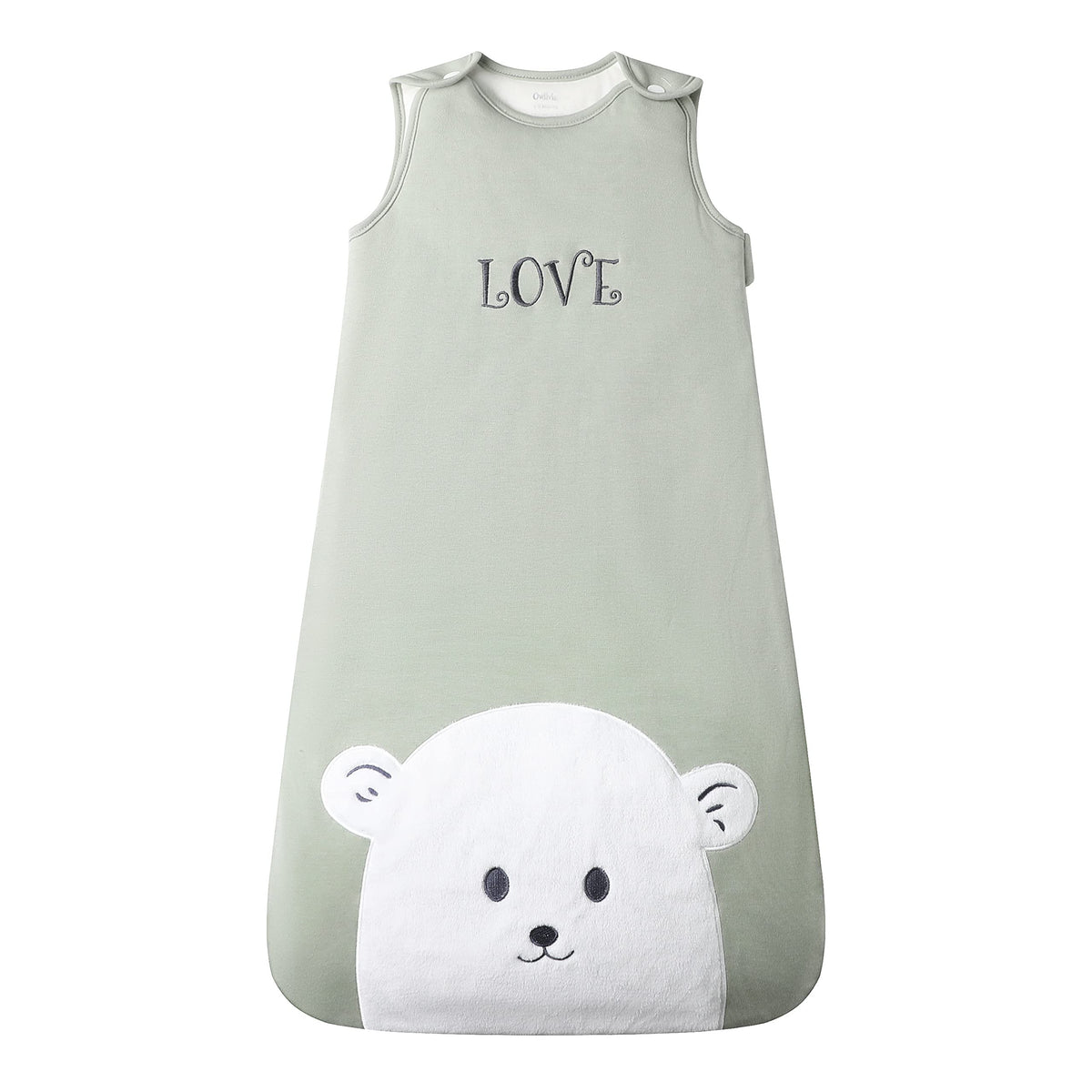 Owlivia Baby Sleep Sack organic cotton fabric offers soft, breathable comfort for winter nights.