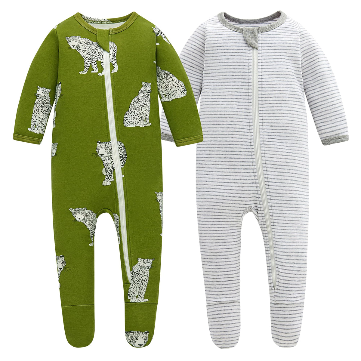 Owlivia cheetah-stripes pajamas front view; cozy fit for bedtime.