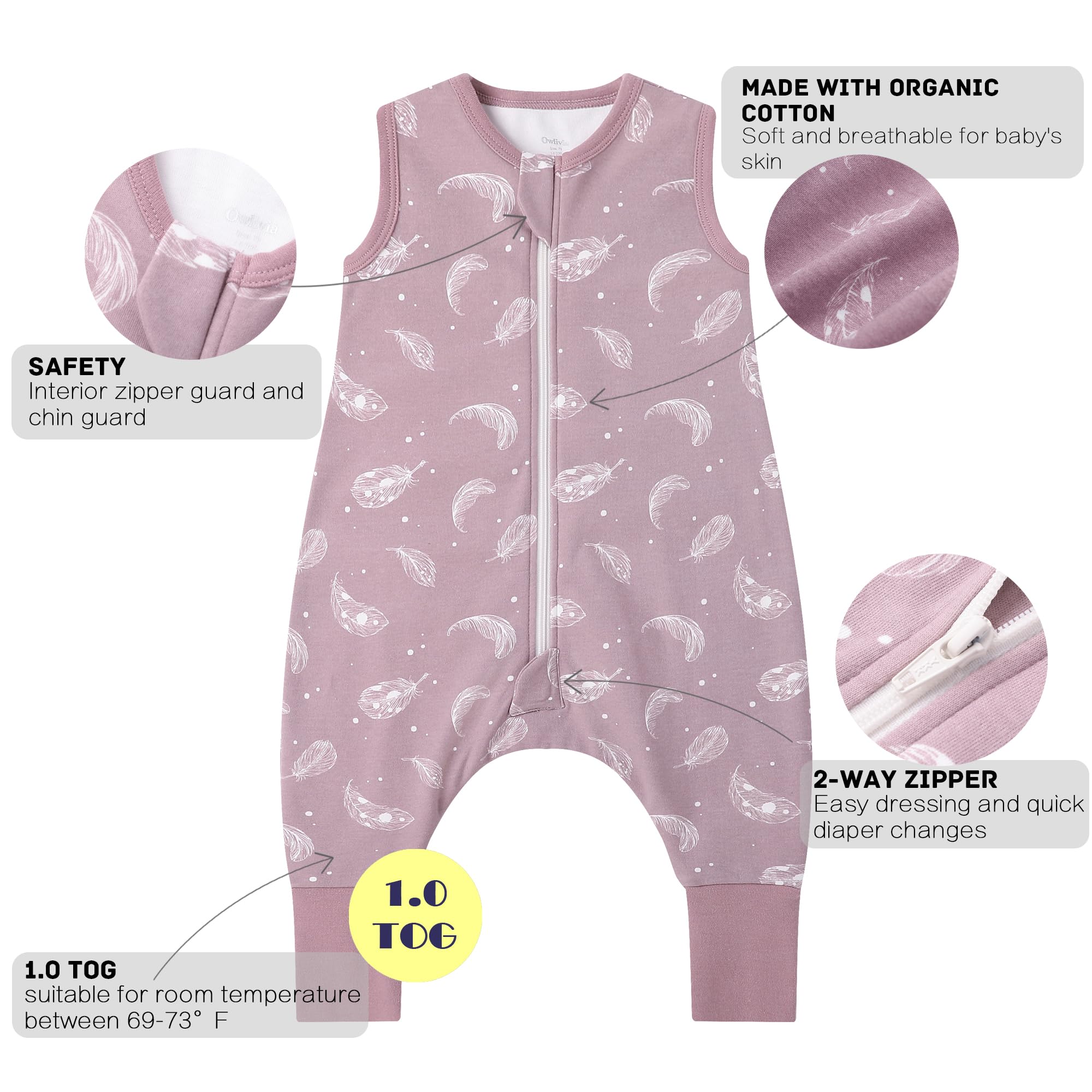 Owlivia feet-friendly design demonstrates toddler mobility during crawling and play.