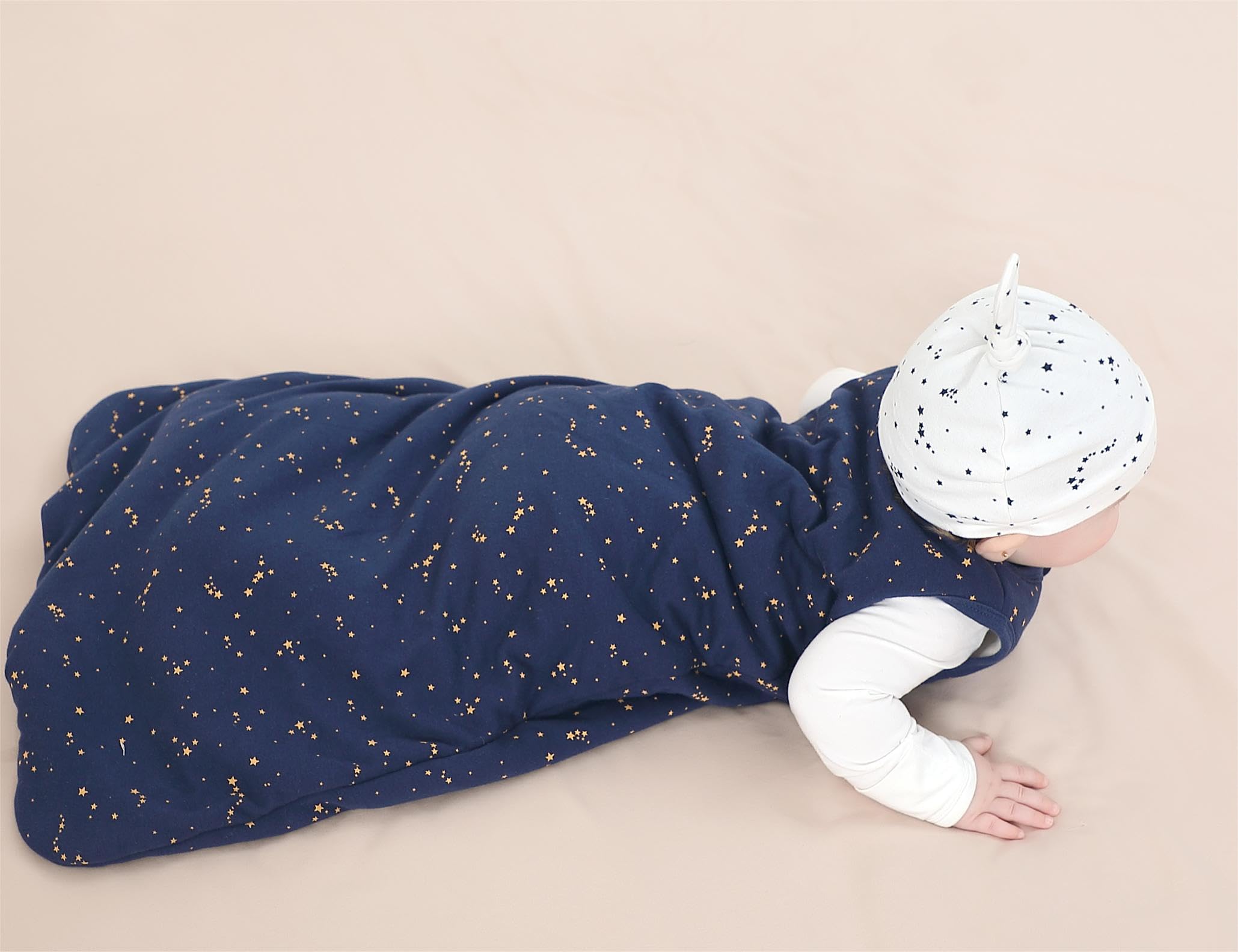 Owlivia machine-washable organic cotton sleep sack stays soft after washes.