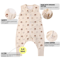 Owlivia fabric close-up on 100% organic cotton for soft, chemical-free wear.
