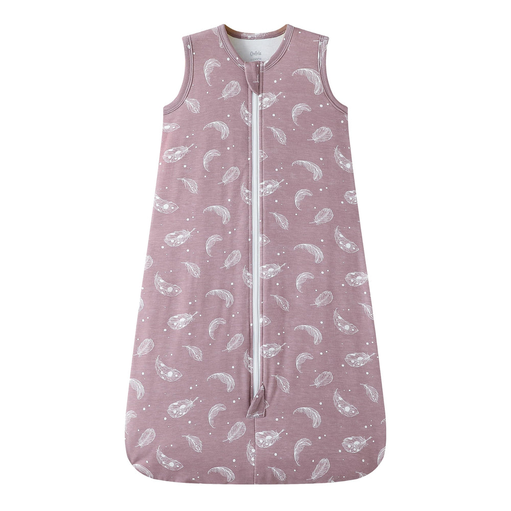 Owlivia rayon sleep sack hero in feather mauve, cozy and breathable for restful naps.