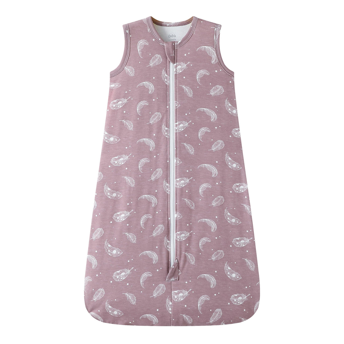 Owlivia rayon sleep sack hero in feather mauve, cozy and breathable for restful naps.
