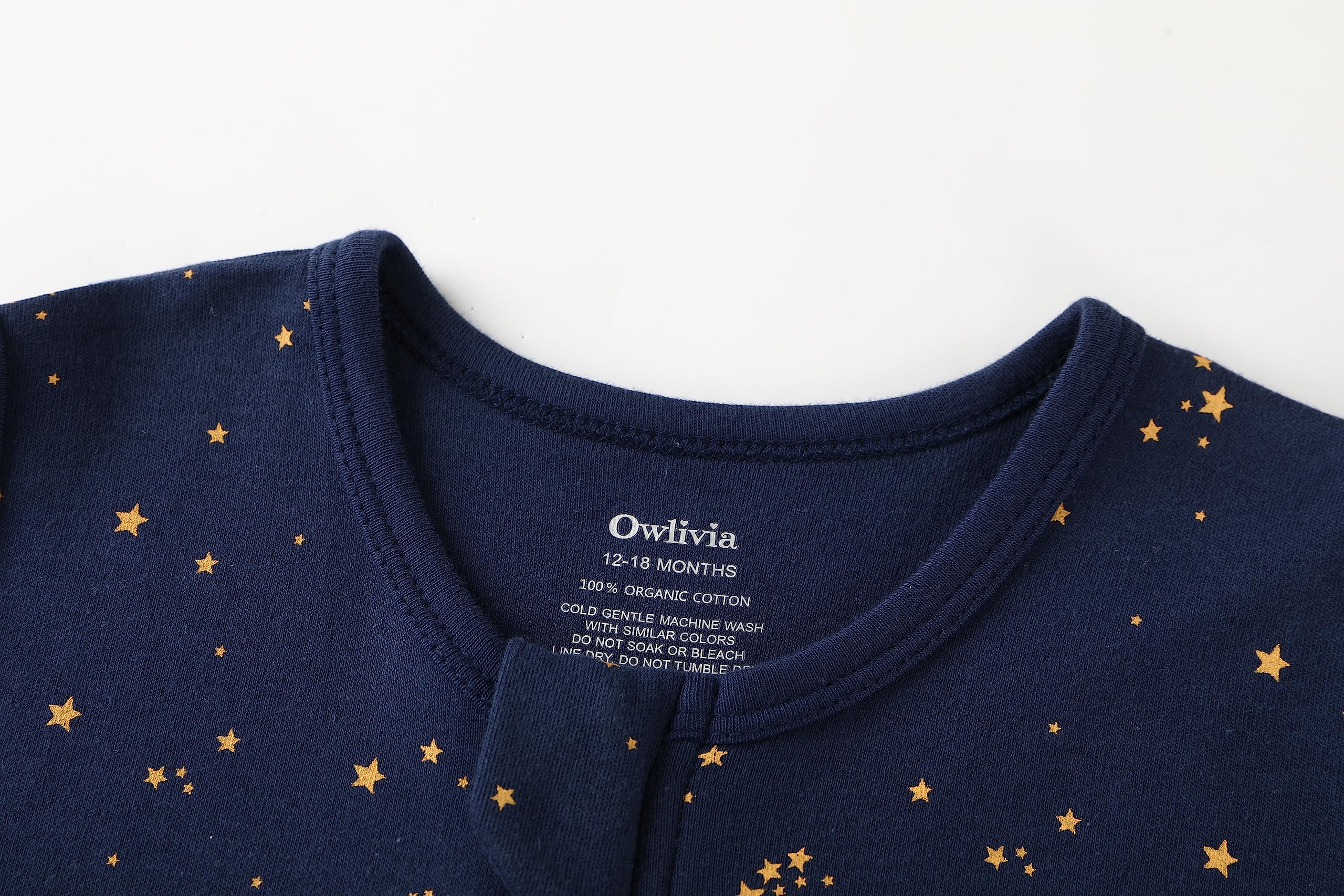 Owlivia size range 3-12m to 18-24m supports growing infants.
