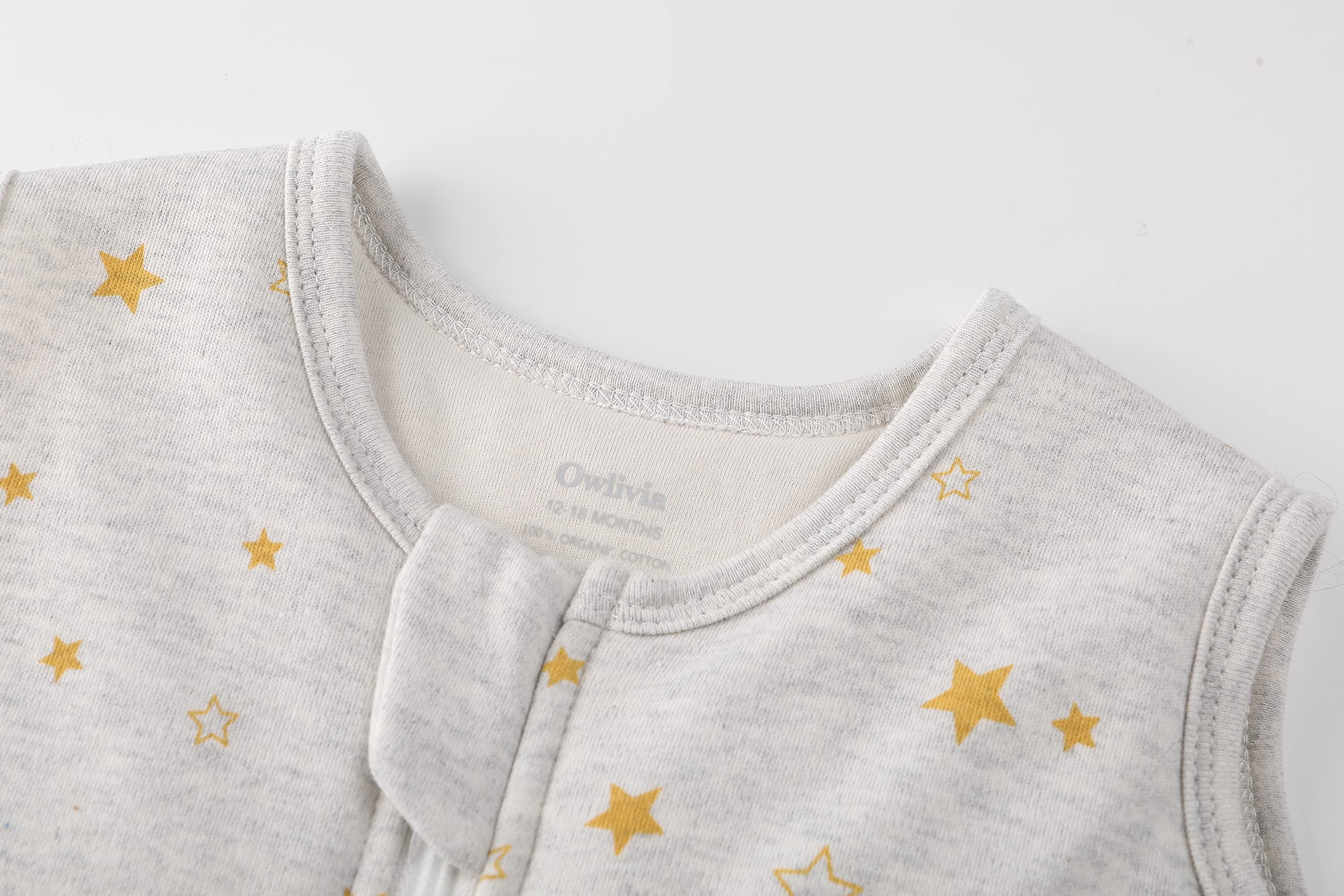 Owlivia sleep sack fabric closeup organic cotton emphasizes softness and breathability