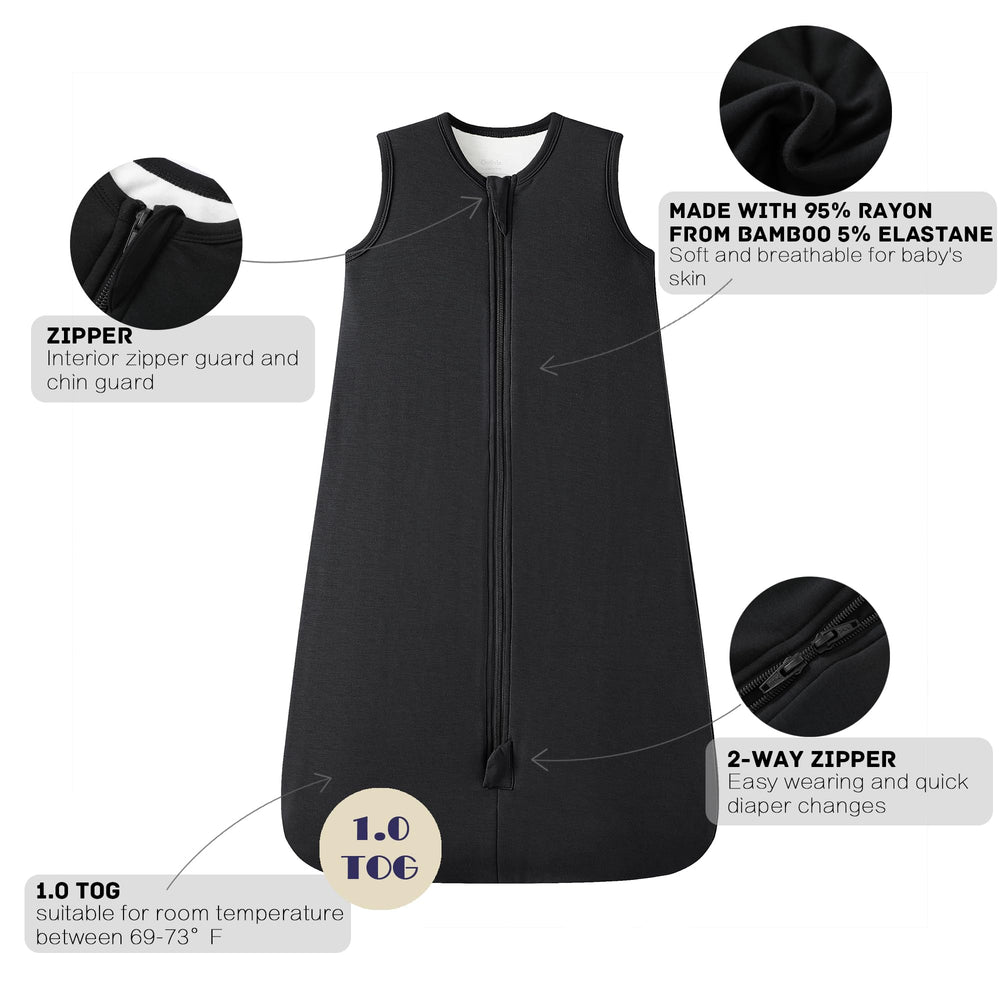 Machine-washable Owlivia sleep sack with easy-care instructions.