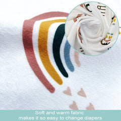 Owlowla changing pad cover features stretch-fit to secure most changing pads.