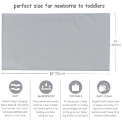Owlowla changing pad with elastic back strap for easy folding and carrying