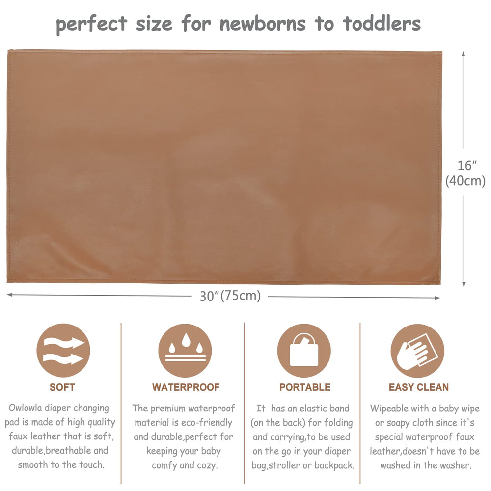 Owlowla changing pad has back elastic band for folding and carrying