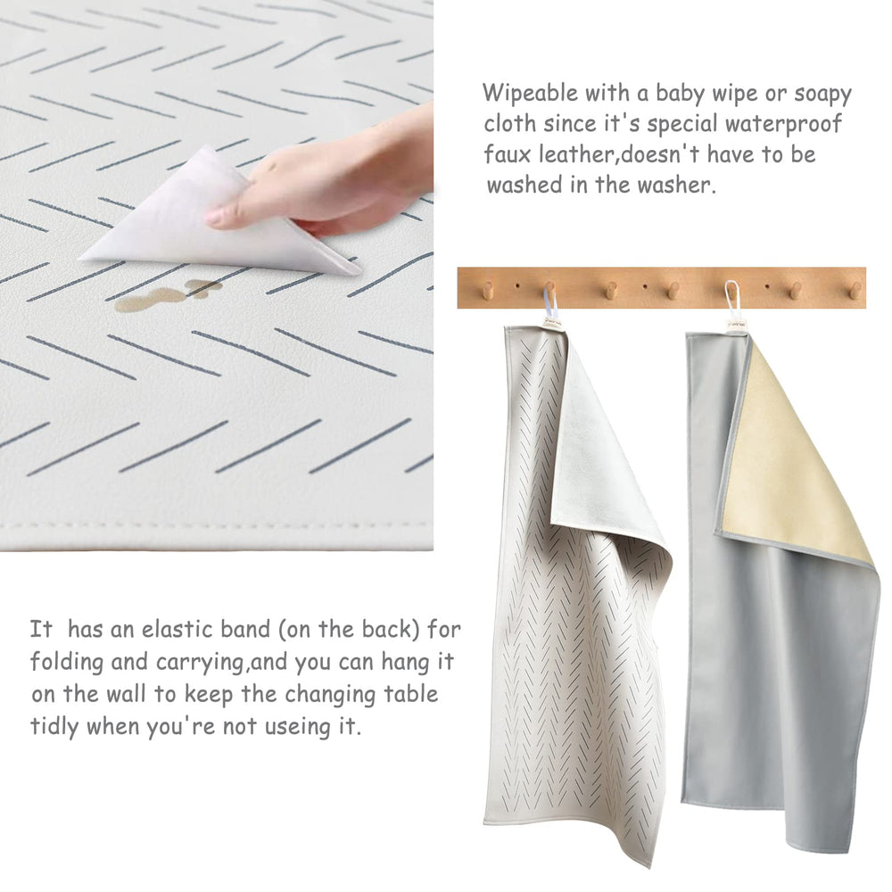 Owlowla changing pad waterproof faux leather texture for quick cleanups