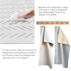 Owlowla changing pad waterproof faux leather texture for quick cleanups