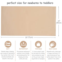 Owlowla changing pad surface is waterproof and easy to wipe clean.