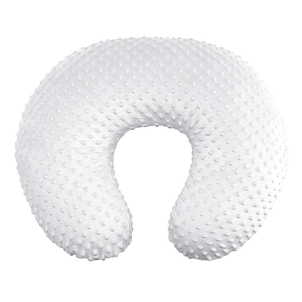 Owlowla Minky Nursing Pillow Cover floral closeup highlights ultra-soft fabric for baby comfort.