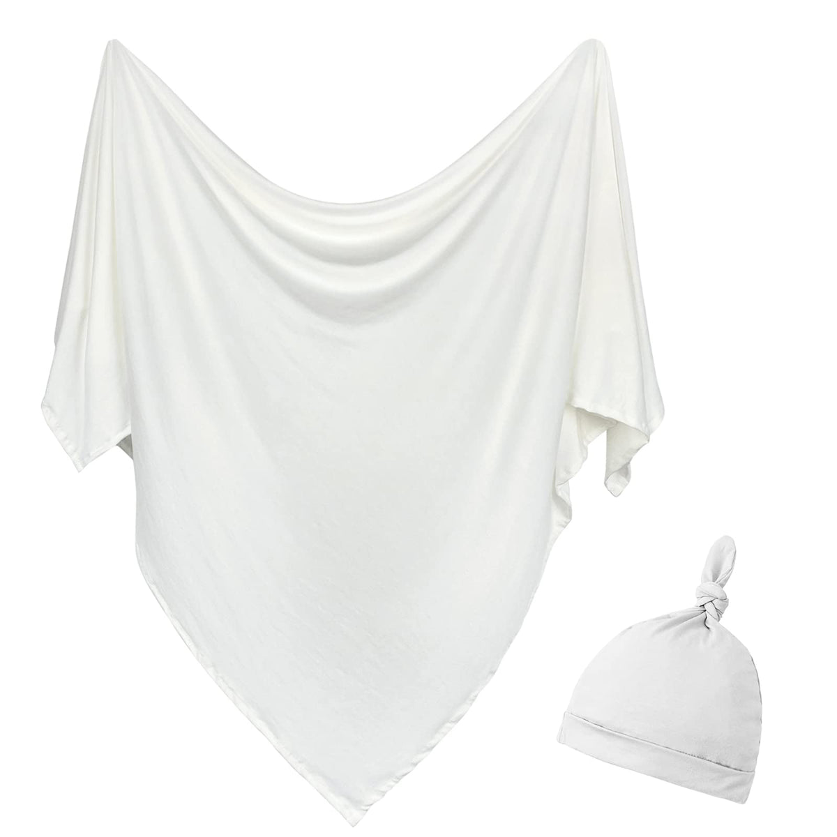 OWLOWLA newborn swaddle blanket ivory in soft cozy weave