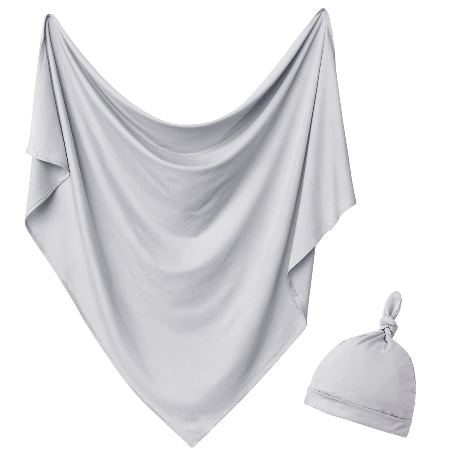 OWLOWLA newborn swaddle set gray blanket flatlay showing soft fabric and warmth