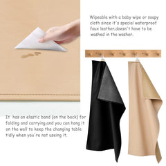 Owlowla portable changing pad in beige and black, stylish travel companion.