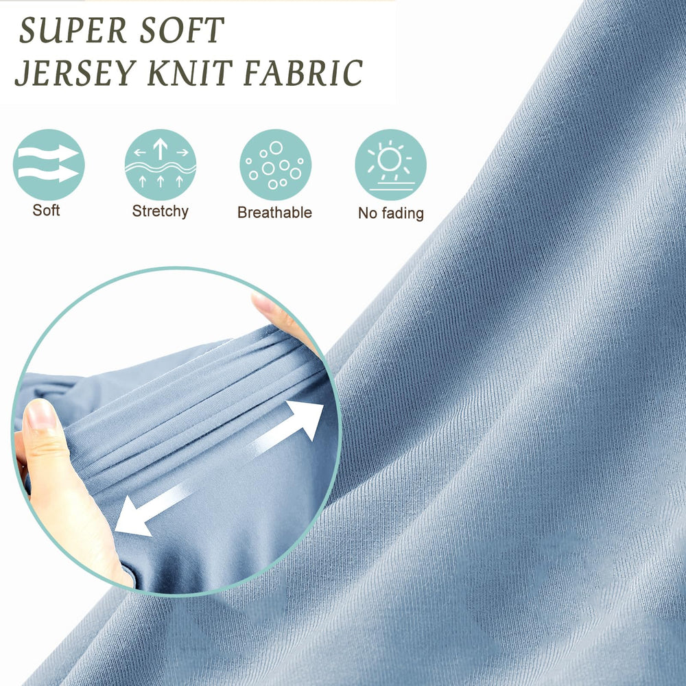 OWLOWLA swaddle hat set in baby-blue and steel-blue for cozy layering