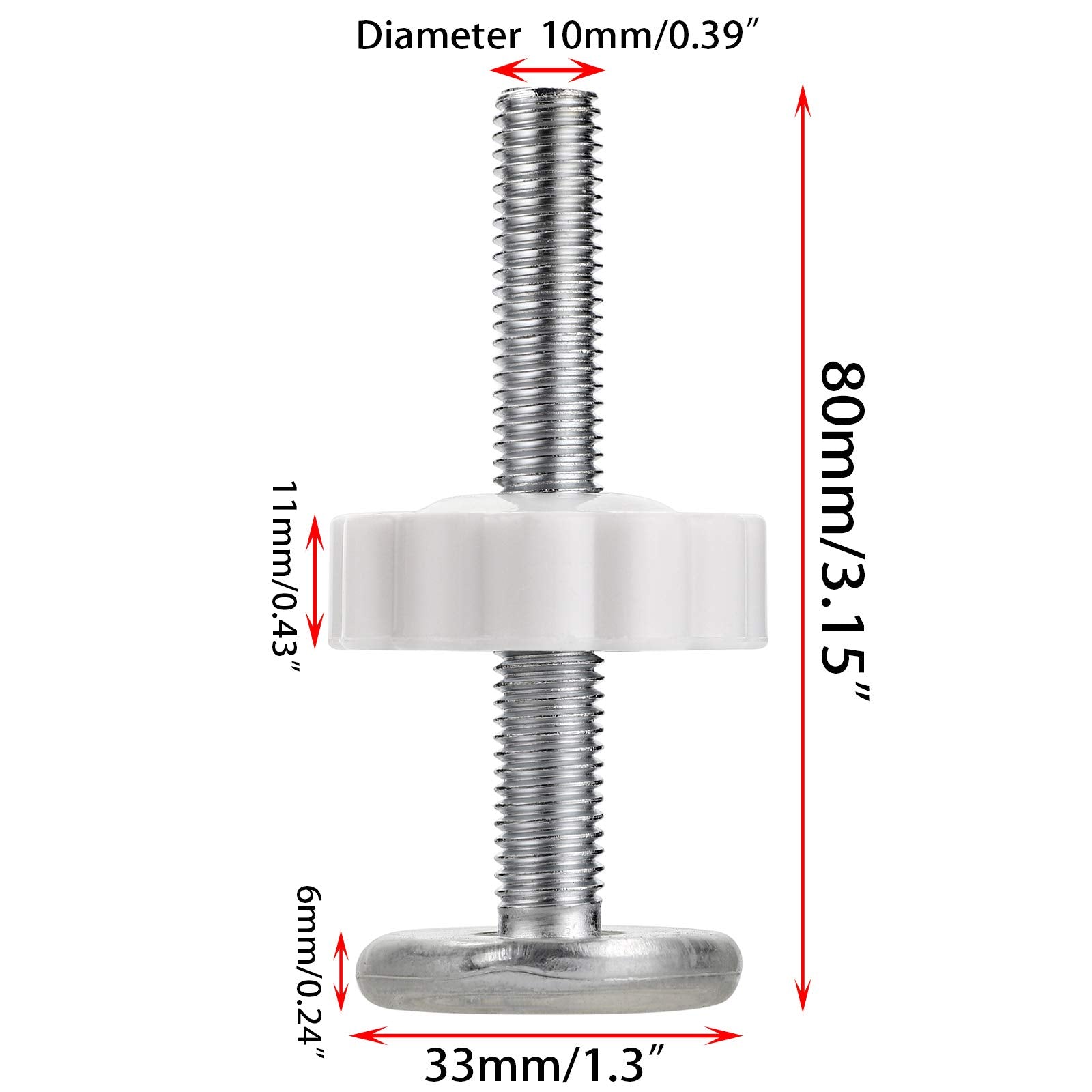 OwnMy M10 threaded bolts closeup highlights durable metal with rubber grip for secure fit.