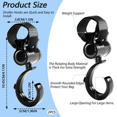 OXDFK stroller hook in ABS material shows strength for daily use.