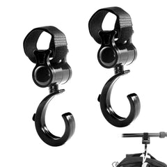 OXDFK walker hook hanging 360° swivel enables hands-free access on strolls.