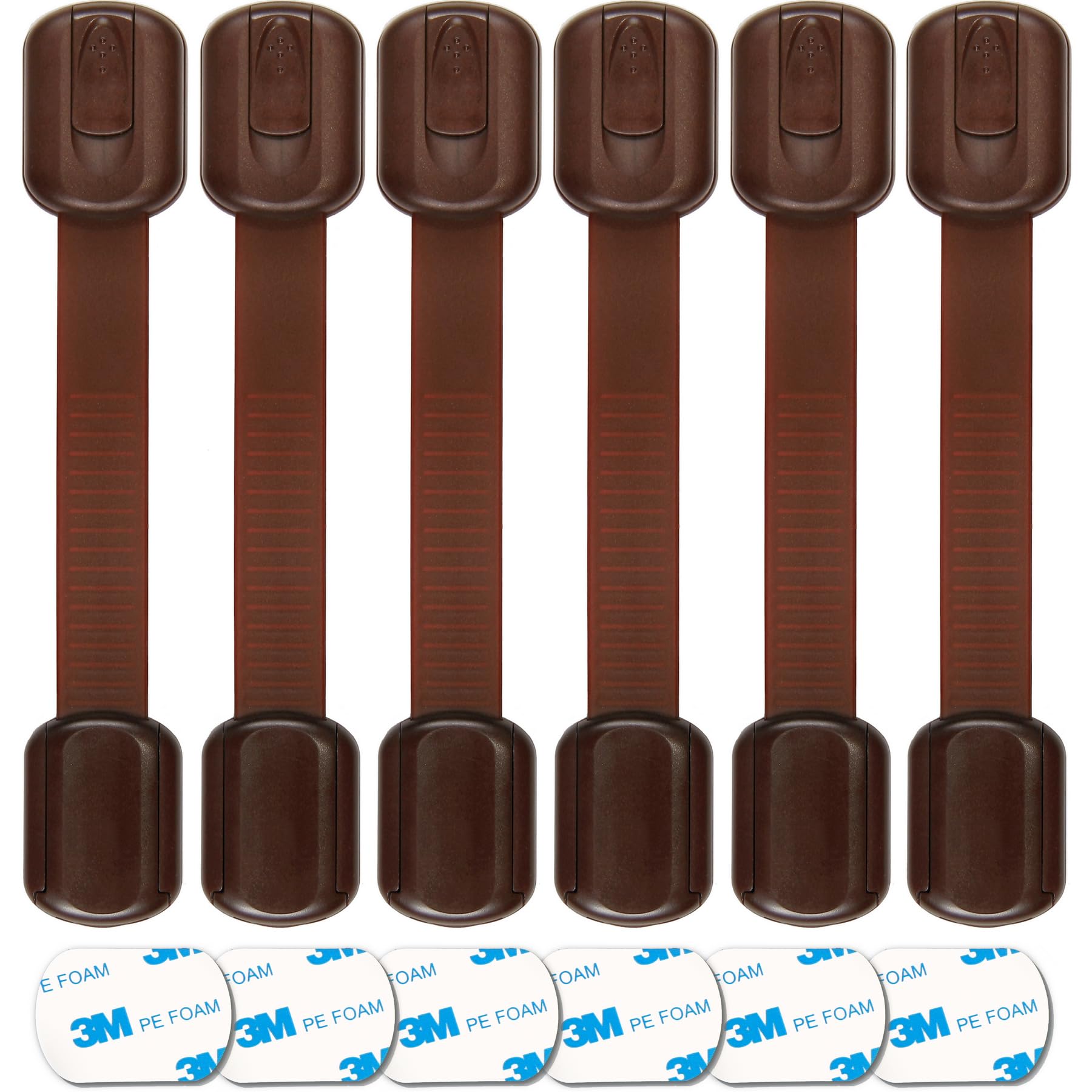 Oxlay baby proofing safety locks on cabinet straps in brown providing versatile child safety