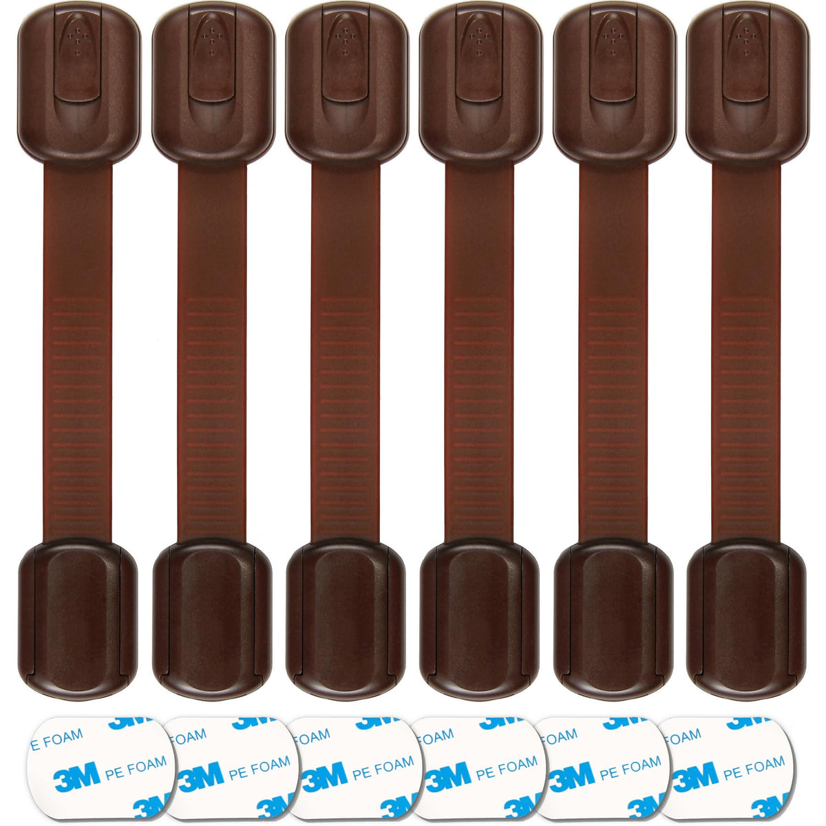 Oxlay baby proofing safety locks on cabinet straps in brown providing versatile child safety