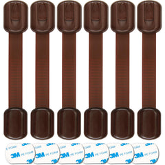 Oxlay baby proofing safety locks on cabinet straps in brown providing versatile child safety