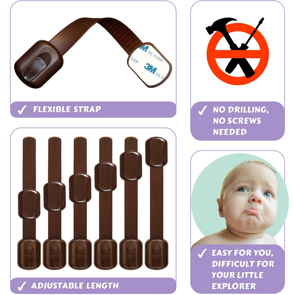 Oxlay refrigerator strap locks securing food storage while staying unobtrusive