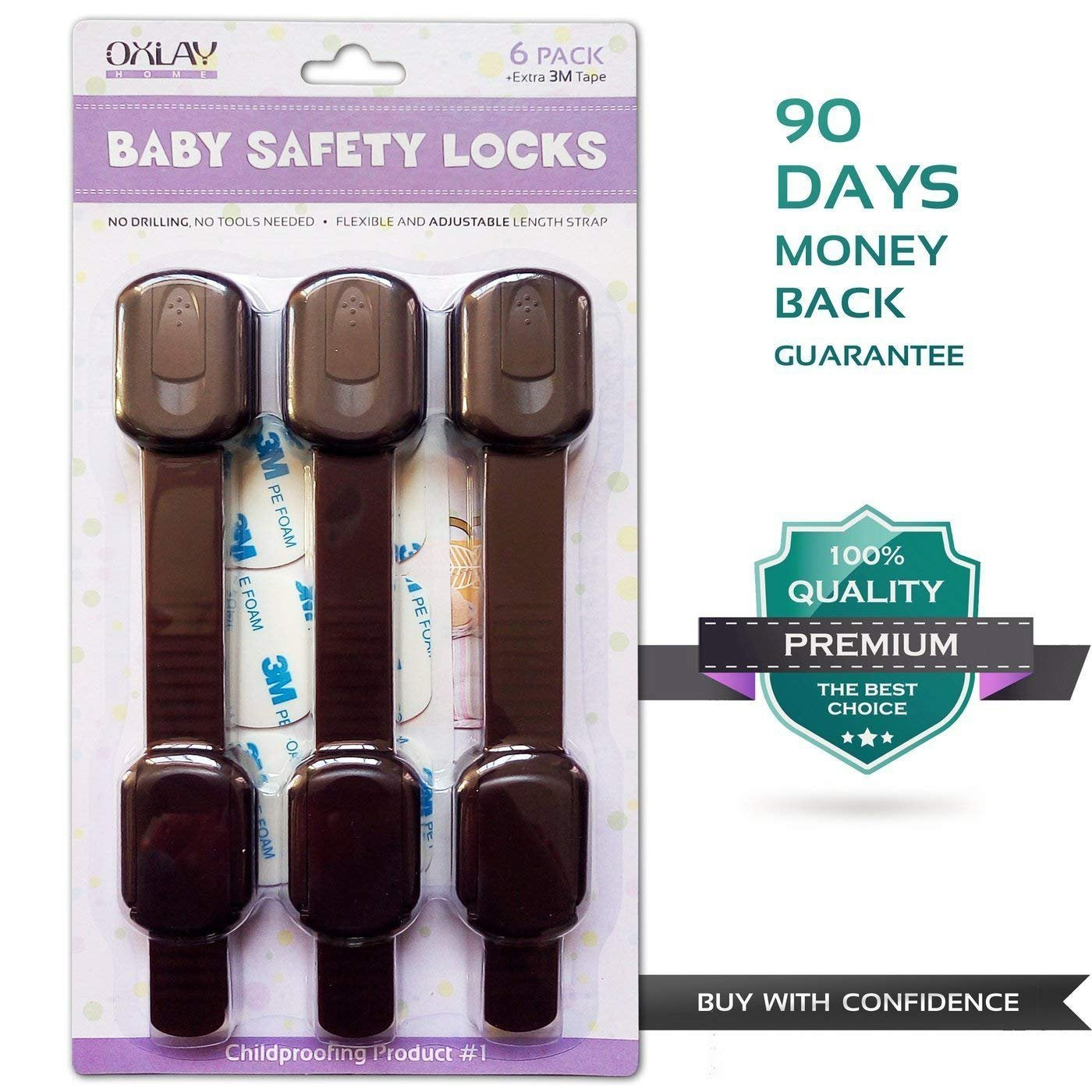 Oxlay stove area locks with brown straps offering safe access for adults
