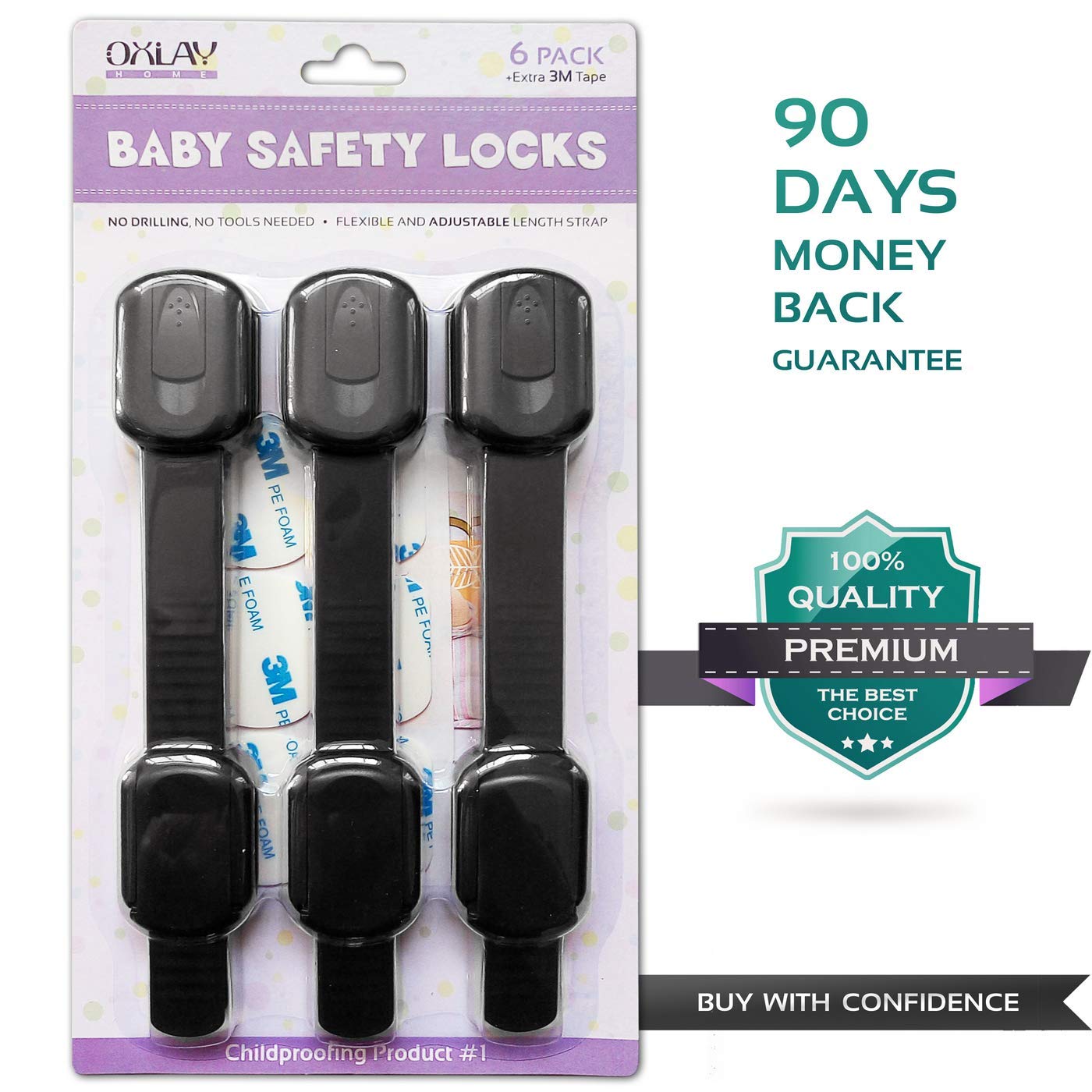 Oxlay improved-design strap fixed securely to prevent easy toddler opening.
