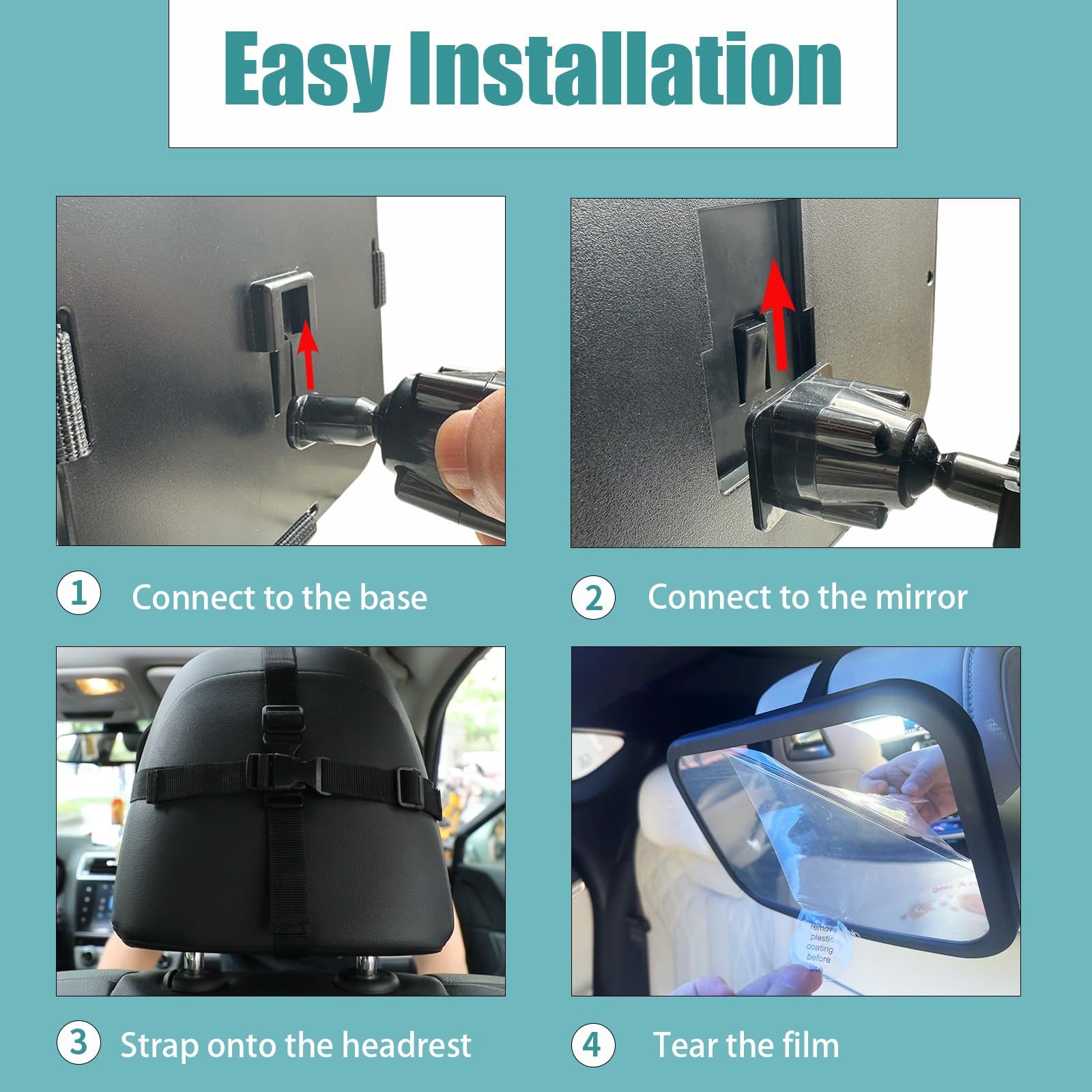 Oxnaleah baby mirror non-slip base maintains position during rides