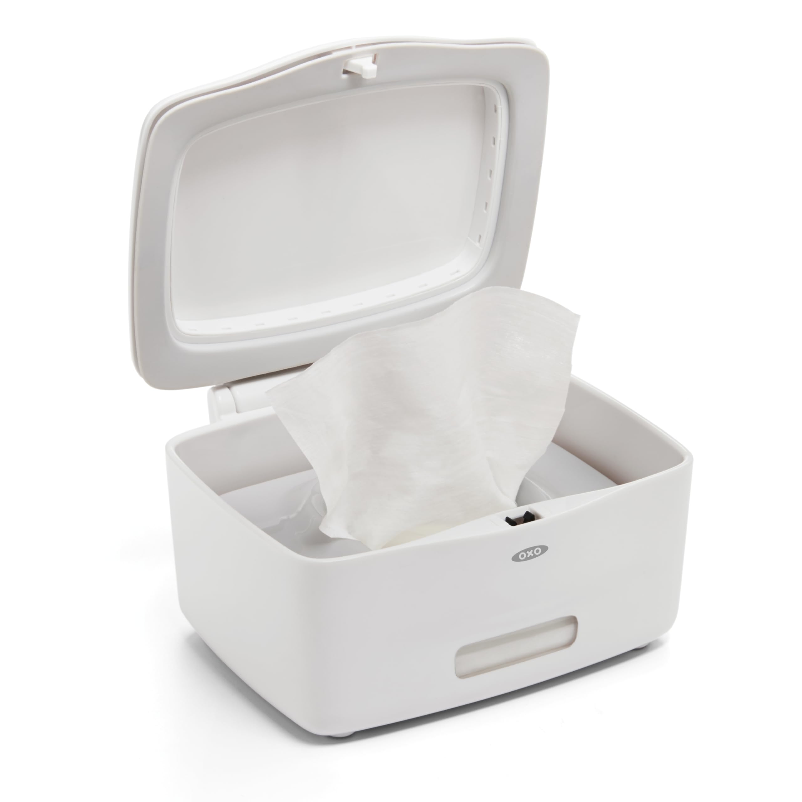 OXO Good Grips PerfectPull Wipes Dispenser front view with easy one-handed access.