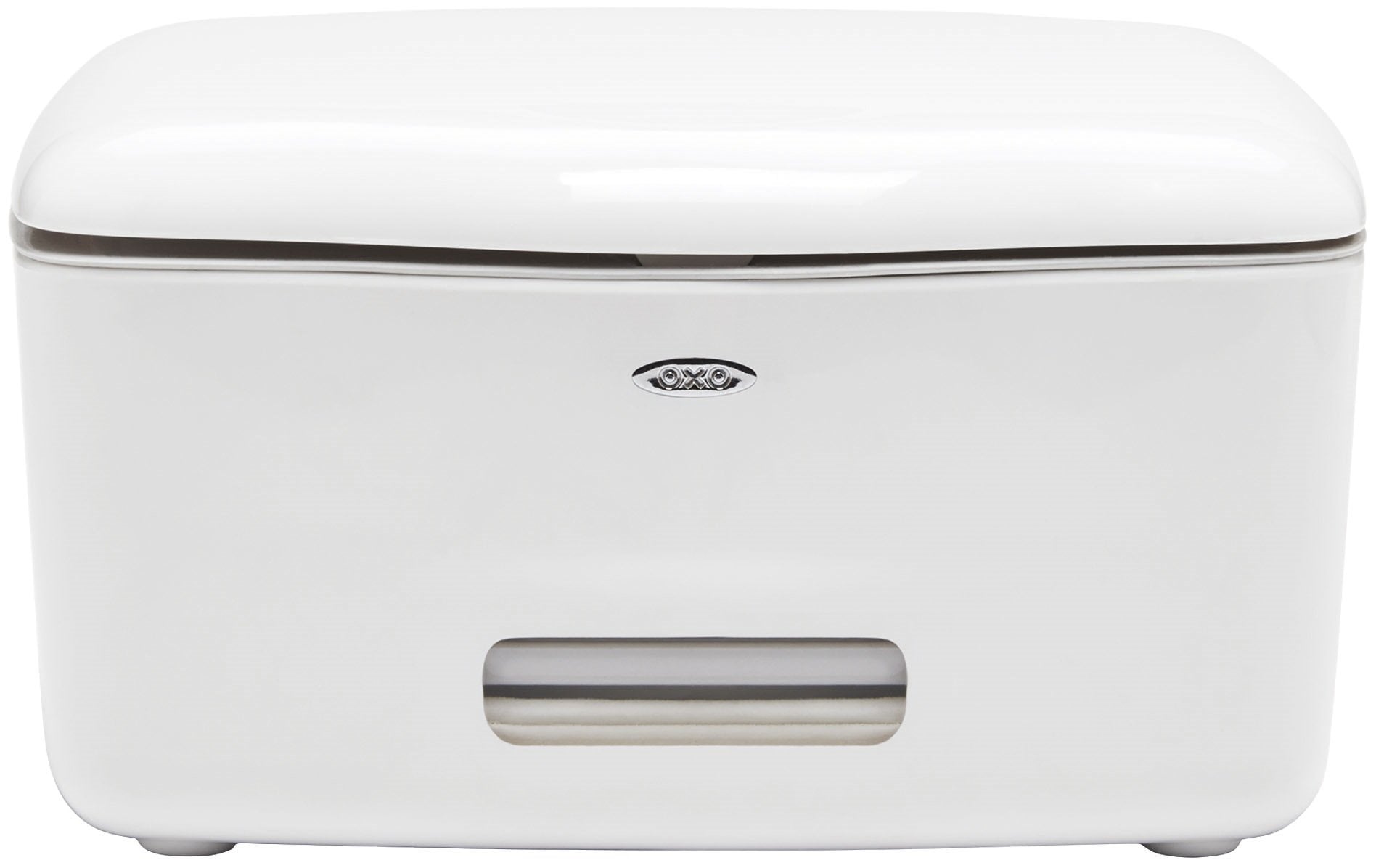 OXO Good Grips PerfectPull weighted plate detail enables single-wipe dispensing.